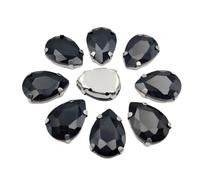 Strass en verre AB à dos plat pour travaux d'aiguille, vêtements, accessoires artisanaux, 18x25mm 10pcs, Verre, Cristal