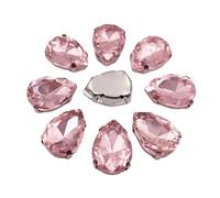 Strass en verre AB à dos plat pour travaux d'aiguille, vêtements, accessoires artisanaux, 18x25mm 10pcs, Verre, Cristal