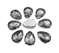 Strass en verre AB à dos plat pour travaux d'aiguille, vêtements, accessoires artisanaux, 18x25mm 10pcs, Verre, Cristal