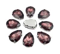 Strass en verre AB à dos plat pour travaux d'aiguille, vêtements, accessoires artisanaux, 18x25mm 10pcs, Verre, Cristal