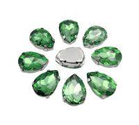 Strass en verre AB à dos plat pour travaux d'aiguille, vêtements, accessoires artisanaux, 18x25mm 10pcs, Verre, Cristal
