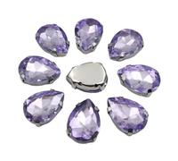 Strass en verre AB à dos plat pour travaux d'aiguille, vêtements, accessoires artisanaux, 18x25mm 10pcs, Verre, Cristal