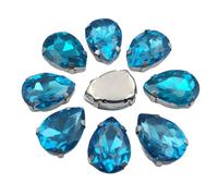 Strass en verre AB à dos plat pour travaux d'aiguille, vêtements, accessoires artisanaux, 18x25mm 10pcs, Verre, Cristal