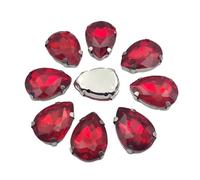 Strass en verre AB à dos plat pour travaux d'aiguille, vêtements, accessoires artisanaux, 18x25mm 10pcs, Verre, Cristal