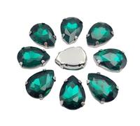 Strass en verre AB à dos plat pour travaux d'aiguille, vêtements, accessoires artisanaux, 18x25mm 10pcs, Verre, Cristal