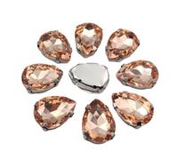 Strass en verre AB à dos plat pour travaux d'aiguille, vêtements, accessoires artisanaux, 18x25mm 10pcs, Verre, Cristal