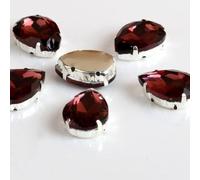 Strass en verre forme de goutte avec griffe à coudre sur une pierre cristal larme, strass, diamant, base métal, boucle, décoration mariage(Wine Red,13x18mm 50pcs)