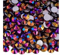 Strass en verre Pas besoin de diamants d'eau ronds à fond plat en verre thermofusible, adaptés aux travaux manuels de nail art(Amethyst,SS3-1440)
