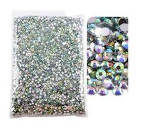 Strass en verre Strass en résine non thermocollants multicolores, plusieurs tailles, paquet en vrac(2 Silver,2mm SS6-20000)