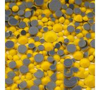 Strass en verre thermocollants SS6-SS30, tailles variées, dos plat, paillettes, à repasser, pour décoration de vêtements DIY - Jaune craie - Tailles va