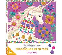 Deux Coqs d'Or – Kit mosaïque Licornes – mini boîte, 3 tableaux, 4 planches, 1 planche de strass