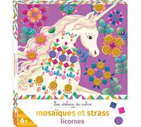 Deux Coqs d'Or – Kit mosaïque Licornes – mini boîte, 3 tableaux, 4 planches, 1 planche de strass