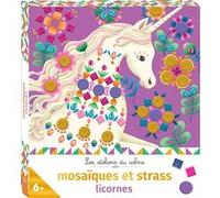 Deux Coqs d'Or – Kit mosaïque Licornes – mini boîte, 3 tableaux, 4 planches, 1 planche de strass