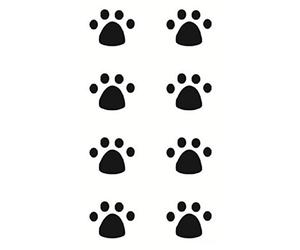 Strass ET Paillettes - Mini Tatouages éphémères Patte Chat Chien Noir Waterproof - Tatoo temporaire - Bijou de Peau Patte Animal