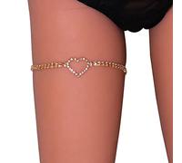 Strass Gland Jambe Collier Strass Multicouche Cuisse Chaîne Haute Élasticité Cristal Jambe Chaîne Corps Harnais Accessoires Bijoux pour Femmes, Medium, Alliage, Alliage