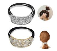 Strass Hair Band, corset élégant cerceaux pour femmes, 2 paillettes or argenté queue de cheval étagère couvre - cheveux, bande de cheveux élastique pour, accessoires de pour femmes et f