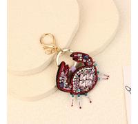 Strass Homard Pendentif Perlé Jolie Cousu À La Main Sac Charmes Coquilles De Crabe Tortue Suspendus Corde Patchs Applique Sac Lanière
