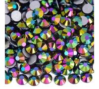 Strass Hotfix à dos plat pour nail art, Strass non correcteurs for robe Nail Art multicolore SS3-SS34 1440 pièces(Air Emerald,Mix Size 1440pcs)
