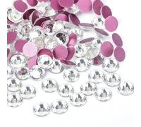 Strass hotfix Cristal AB Hotfix Strass dos plat fer sur pierres de cristal Hot Fix for la décoration vêtement en tissu pour Bricolage(Pink Clear,Ss50 144pcs)