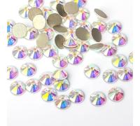 Strass hotfix Cristal AB Hotfix Strass dos plat fer sur pierres de cristal Hot Fix for la décoration vêtement en tissu pour Bricolage(Gold AB,Ss20 1440pcs)