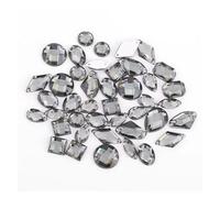 Strass Hotfix Lot de 100 strass formes variées, paillettes, cristal acrylique, à coudre, dos plat, for vêtements, perles couture(Gray)