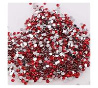 Strass hotfix Lot de 1000 strass ronds non thermocollants 2/3/4 mm, en résine, à dos plat, for nail art, bijoux et vêtements pour Bricolage(Bright red,4MM)