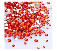 Strass Hotfix Lot de 1440 strass noirs à dos plat en verre, tailles variées, paillettes, diamants, non thermocollants, for nail art et vêtements(Orange)