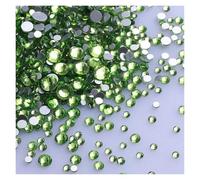 Strass Hotfix Lot de 1440 strass noirs à dos plat en verre, tailles variées, paillettes, diamants, non thermocollants, for nail art et vêtements(Peridot)