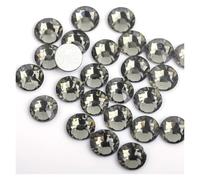 Strass hotfix Strass en cristal for nail art, non thermocollants, motif lune et nuit, dos plat, strass verre for pour Bricolage(Black,SS4-1440pcs)