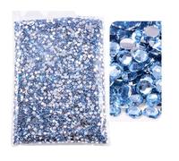 Strass Hotfix Strass en résine à fond plat argenté non thermocollants dans un grand paquet Cristaux pailletés et strass(4 Lt Sapphire,5mm SS20-15000pcs)