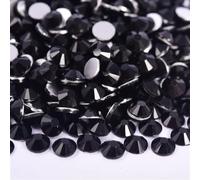 Strass hotfix Strass en verre noir for Nail Art, colle à Jet plat sur pierres, Non correcteurs for décorations d'art des ongles pour Bricolage(Jet Black,SS16-1440pcs)
