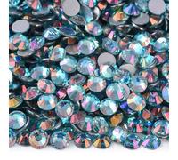 Strass Hotfix Strass Non correcteurs à paillettes SS3-SS34, pierres précieuses en verre, diamant dos plat for Nail Art, breloques for ongles, robe(Aquamarine Light,SS12-14400pcs)