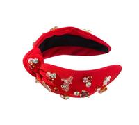 Strass Jeweled Hairband, Heart Knotted Hairband, Valentine's Day Accessory, Women's Rhinestone Headband, Festive Headband for Women, Holiday Hairband for Women, Jeweled Hairband for Holiday