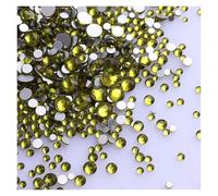 Strass Lot de 1440 strass noirs à dos plat en verre, tailles variées, paillettes, diamants, non thermocollants, for nail art et vêtements(Olive Green)