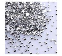 Strass Lot de 1440 strass noirs à dos plat en verre, tailles variées, paillettes, diamants, non thermocollants, for nail art et vêtements(Black)
