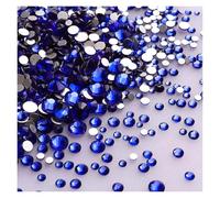 Strass Lot de 1440 strass noirs à dos plat en verre, tailles variées, paillettes, diamants, non thermocollants, for nail art et vêtements(Sapphire)