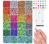 Strass Ongle Nail Art Kit, Strass A Coller,32000 Pièces Strass Pour Ongle Avec Accessoires,40 Couleurs 3mm,Rhinestone Bedazzling Kit,Facile à Appliquer,Sont Faciles à Ranger,Sont Faciles à Range (F)