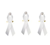 STRASS & PAILLETTES Lot de 3 Pin's Broche Ruban Blanc en Tissu sur Une épingle. Rubans Contre la Violence Faites aux Femmes