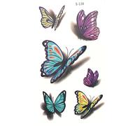 STRASS & PAILLETTES - Mini Tatouages éphémères Papillon 3D Waterproof - Tatoo temporaire - Bijou de Peau