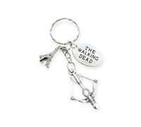 STRASS & PAILLETTES Portes clés Daryl Dixon inspiré de The Walking Dead la Nouvelle Serie en France. Arbalète et médaille TWD Yin and Yang Keychain with Animal Paw