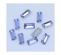 Strass pour loisirs créatifs, Couleurs Rectangle Point Dos Feuille Pierre de Verre Facettes Cristal Strass Nail Art Décoration DIY Fabrication Bijoux Perles(Light Purple,7x21mm 9pcs)