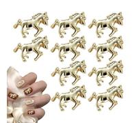 Strass Pour Ongles Du Zodiaque - 10 Pièces En Métal 3D En Forme De Cheval, Pierres Précieuses Et Breloques Pour Filles, Adolescentes, Mères, Salon, Maison, Fête, Vacances, Hiver, Été, Printemps