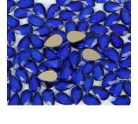Strass pour ongles en forme de goutte, 26 couleurs, 5,2 x 8 mm, à fond plat, effet cristal de verre, décoration 3D. Disponibles en plusieurs formes et en gros. Lot de 500 strass bleus (5,5 x 8 mm).