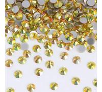 Strass ronds à dos plat en verre, série SS3-SS30, pailletés, à coller, sans thermocollage, pour accessoires de nail art - Couleur : Lumière dorée - SS8-1440 pièces