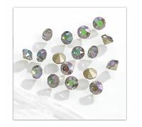 Strass ronds en verre diamanté pailleté 3/4/5/6/7/8/10 mm, décoration pointue, fabrication de bijoux, colle sur ongles, accessoires DIY, lumière fantôme, 5 mm, 10 pièces