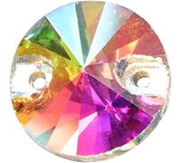 Strass ronds Rivoli en cristal AB à coudre, plusieurs couleurs, dos plat, for robe de mariée(Crystal Ab)
