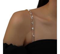Strass - Sangle de soutien-gorge réglable en strass - Sangle d'épaule invisible - Anti-dérapant - Chaîne pour hauts, robes, sous-vêtements, chaîne, Triangle doré, taille unique