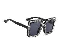 Strass-Sonnenbrille Für Damen - Glitzernde Sonnenbrille - Modische Sonnenbrille Für Damen, Übergroße Bling-Sonnenbrille Mit Quadratischem Rahmen, Sommeraktivität | Strass-Sonnenbrille, noir, Consulte