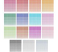 Strass Stickers Artisanat Autocollants Auto-Adhésifs De Gemme Shinning Dans 15 Couleurs Et 5 Tailles, Cristal Diamant Autocollants Pour Embellissement Bricolage, Wisage, Ongles 15pièces