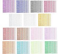 Strass Stickers Artisanat Autocollants Auto-Adhésifs De Gemme Shinning Dans 15 Couleurs Et 5 Tailles, Cristal Diamant Autocollants Pour Embellissement Bricolage, Wisage, Ongles 15pièces